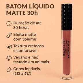 Batom Líquido Matte 30 Horas Max Love – Alta Fixação | 4ml | Vegano