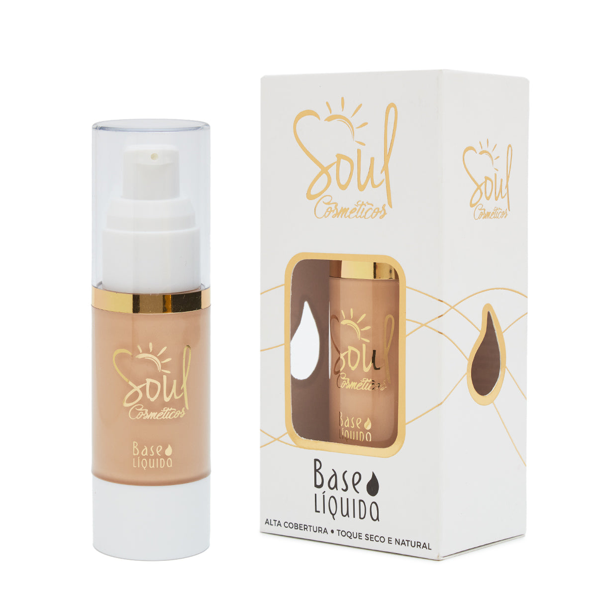 Base Líquida Soul Cosméticos – Cobertura Natural com Conforto e Duração