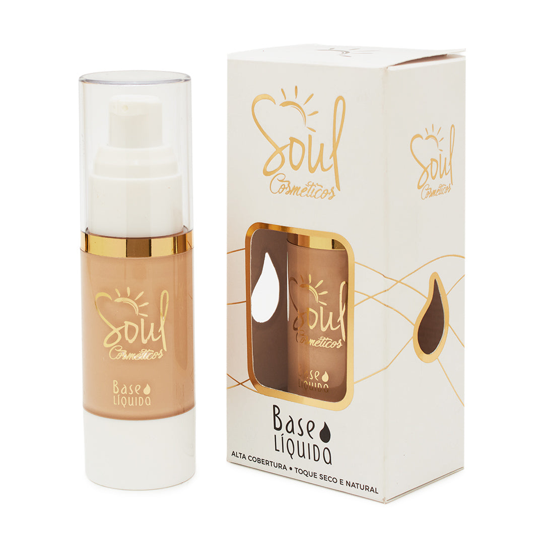Base Líquida Soul Cosméticos – Cobertura Natural com Conforto e Duração